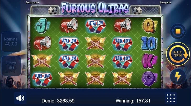Furious Ultras – peamine mängukuva tribüüniga